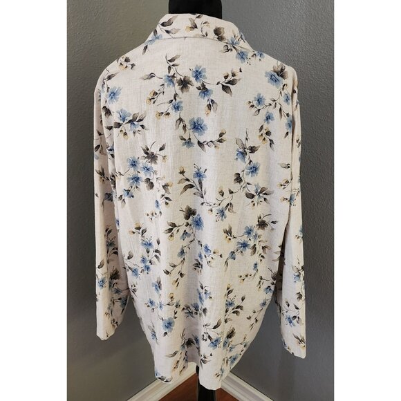 Season Ticket Floral Print Long Sleeve Jacket Blazer Pockets XL Grandma Core - Picture 4 of 9